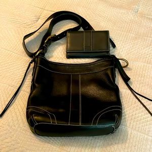 Coach black leather purse